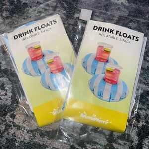 Splash Blue and White Inflatable Drink Floats 2 - 2 Packs - 4 Floats Total